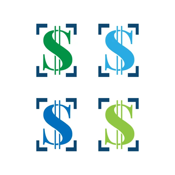 Logo Dollar Vectoriel Éléments Conception Icône Badges Étiquettes — Image vectorielle