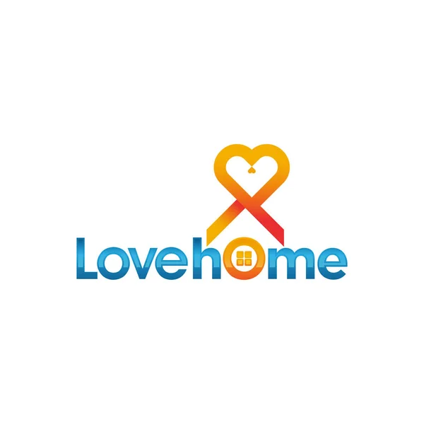 Love Home Real Estate Logo Template Love Home Typographie Modèle — Image vectorielle