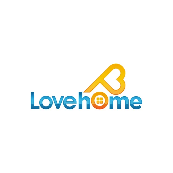 Love Home Real Estate Logo Template Love Home Typography Template — Stock Vector