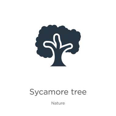 Sycamore ağaç ikonu vektörü. Beyaz arka planda izole edilmiş doğa koleksiyonundan moda yassı çınar ağacı ikonu. Vektör illüstrasyonu web ve mobil grafik tasarımı, logo, eps10 için kullanılabilir