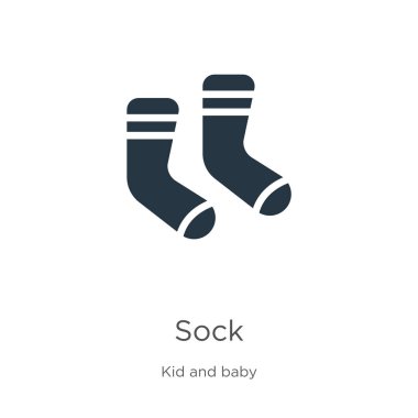 Sock ikon vektörü. Beyaz arka planda izole edilmiş çocuk ve bebek koleksiyonundan moda düz çorap ikonu. Vektör illüstrasyonu web ve mobil grafik tasarımı, logo, eps10 için kullanılabilir