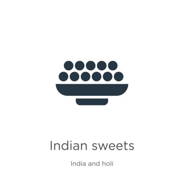Hint tatlıları ikon vektörü. Hindistan 'da beyaz arka planda izole edilmiş Hint tatlıları koleksiyonundan moda bir ikon. Vektör illüstrasyonu web ve mobil grafik tasarımı, logo, eps10 için kullanılabilir