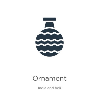 Süs simgesi vektörü. Beyaz arka planda izole edilmiş Hindistan ve Holi koleksiyonundan moda düz süs ikonu. Vektör illüstrasyonu web ve mobil grafik tasarımı, logo, eps10 için kullanılabilir