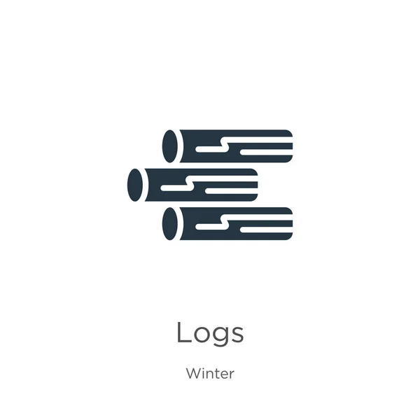 Logs vector icono. Icono de troncos planos de moda de la colección de invierno aislado sobre fondo blanco. La ilustración vectorial se puede utilizar para el diseño gráfico web y móvil, logotipo, eps10 — Vector de stock