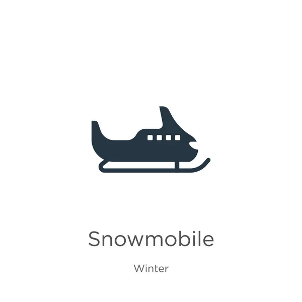 Icono de moto de nieve vector. Icono de la moto de nieve plana de moda de la colección de invierno aislado sobre fondo blanco. La ilustración vectorial se puede utilizar para el diseño gráfico web y móvil, logotipo, eps10 — Vector de stock