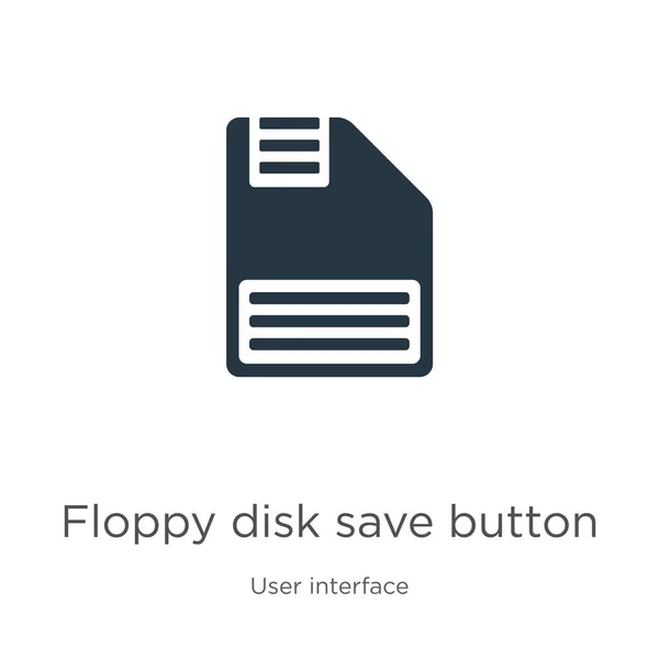 Floppy disk save button icon vector. Trendy flat floppy disk save button icon from user interface collection isolated on white background. Vector illustration can be used for web and mobile graphic — ストックベクタ