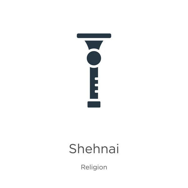 Shehnai ikon vektörü. Din koleksiyonundan modayı takip eden düz Shehnai simgesi beyaz arka planda izole edildi. Vektör illüstrasyonu web ve mobil grafik tasarımı, logo, eps10 için kullanılabilir — Stok Vektör