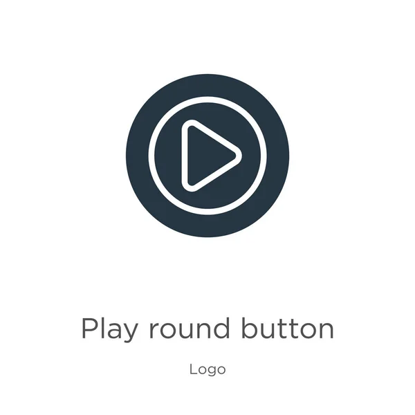 Odtwórz okrągły wektor ikony przycisku. Modna płaska ikona gry okrągły przycisk z kolekcji logo izolowane na białym tle. Ilustracja wektorowa może być używana do projektowania graficznego, logo, eps10 — Wektor stockowy