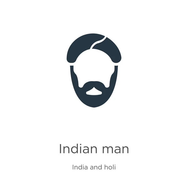 Hombre indio icono vector. Icono de hombre indio plano de moda de la colección india aislado sobre fondo blanco. La ilustración vectorial se puede utilizar para el diseño gráfico web y móvil, logotipo, eps10 — Vector de stock