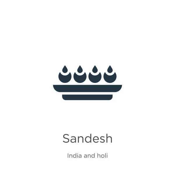 Icono de Sandesh vector. Icono de moda sandesh plana de la India y la colección holi aislado sobre fondo blanco. La ilustración vectorial se puede utilizar para el diseño gráfico web y móvil, logotipo, eps10 — Vector de stock