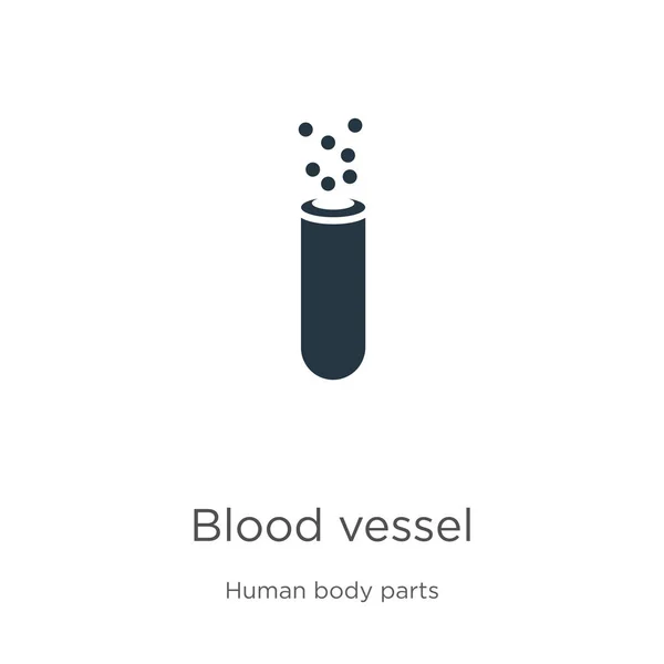 Vector icono de vaso sanguíneo. Icono moderno de vasos sanguíneos planos de la colección de partes del cuerpo humano aisladas sobre fondo blanco. La ilustración vectorial se puede utilizar para el diseño gráfico web y móvil, logotipo, eps10 — Vector de stock