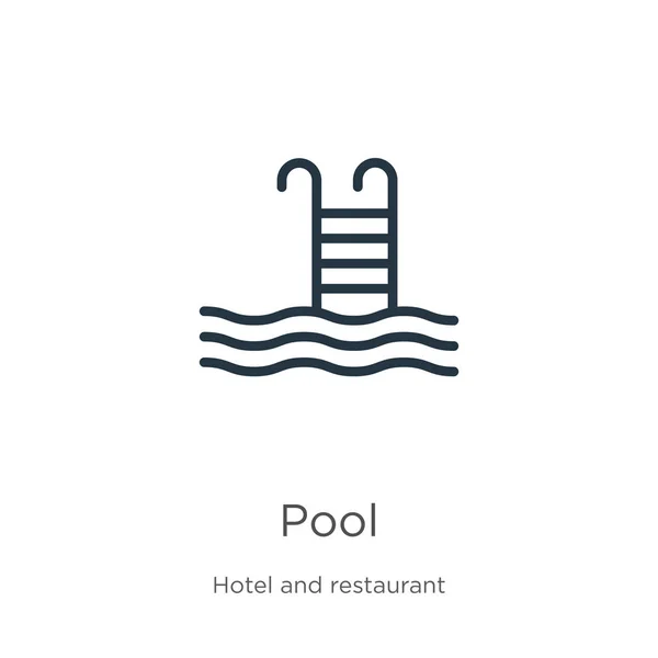 Διάνυσμα εικονιδίου. Trendy επίπεδη πισίνα εικονίδιο από τη συλλογή του ξενοδοχείου απομονώνονται σε λευκό φόντο. Εικονογράφηση διάνυσμα μπορεί να χρησιμοποιηθεί για web και κινητό γραφικό σχεδιασμό, λογότυπο, eps10 — Διανυσματικό Αρχείο