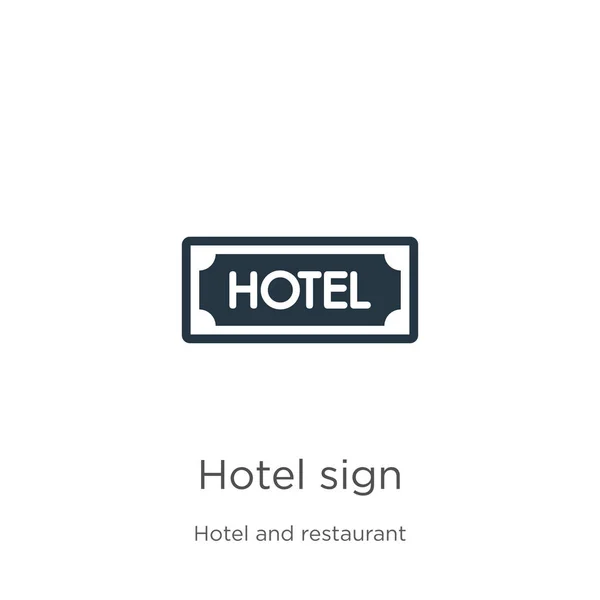 Symbol-Vektor für Hotelschilder. trendige flache Hotelschilder aus der Hotelkollektion isoliert auf weißem Hintergrund. Vektorillustration kann für Web- und Mobile-Grafikdesign verwendet werden, Logo, eps10 — Stockvektor
