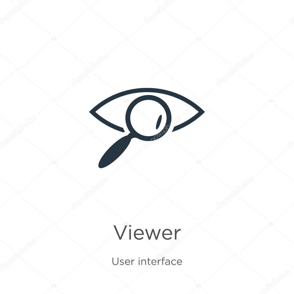 Viewer icon vector. Trendy flat viewer icon from user interface collection isolated on white background. Vector illustration can be used for web and mobile graphic design, logo, eps10