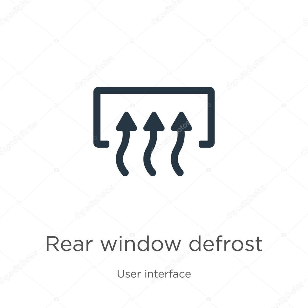 Rear window defrost icon vector. Trendy flat rear window defrost icon from user interface collection isolated on white background. Vector illustration can be used for web and mobile graphic design,
