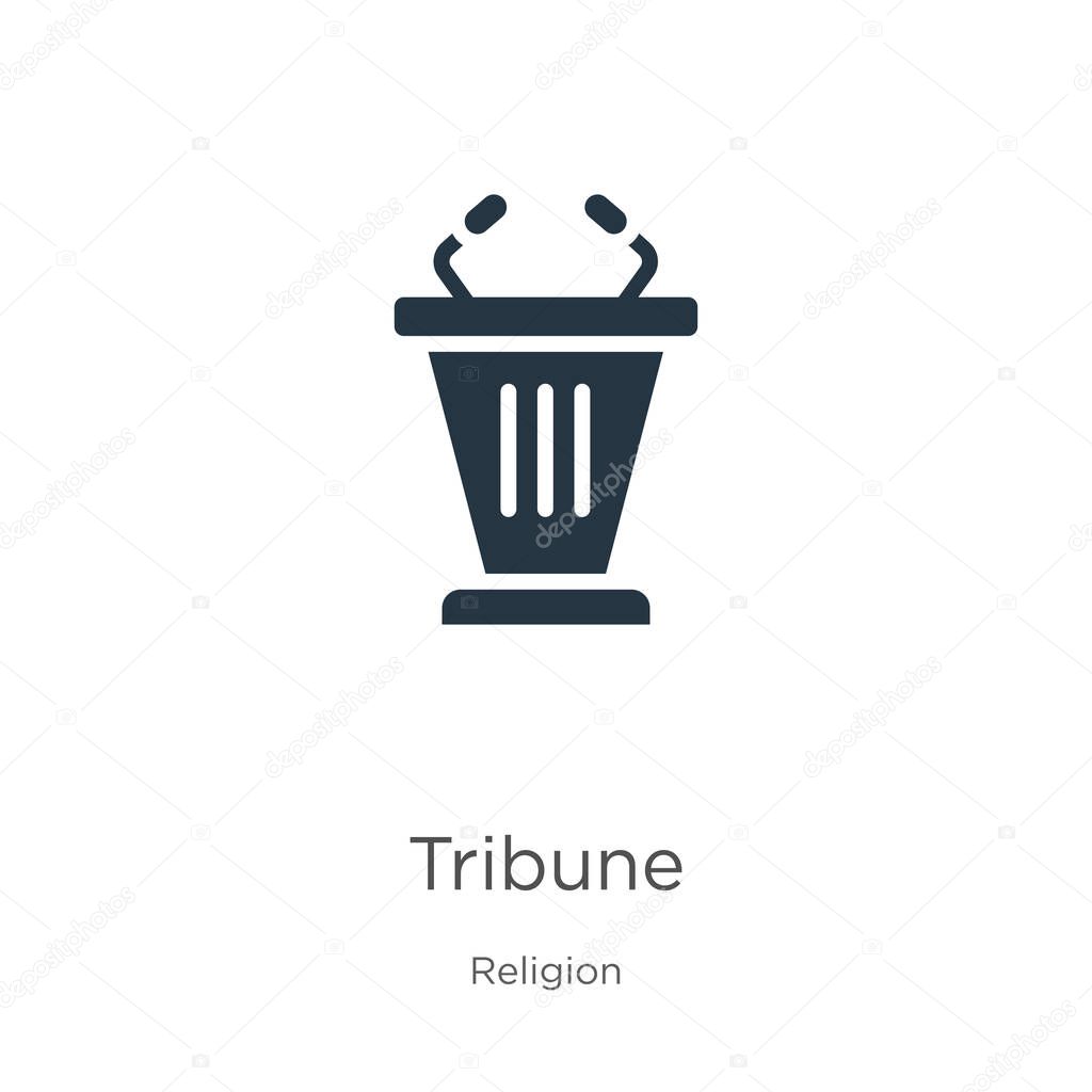 Tribune icon vector. Trendy flat tribune icon from religion collection isolated on white background. Vector illustration can be used for web and mobile graphic design, logo, eps10
