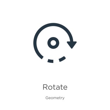 Simge vektörünü döndür. Beyaz arkaplanda izole edilmiş geometri koleksiyonundan moda düz döndürme simgesi. Vektör illüstrasyonu web ve mobil grafik tasarımı, logo, eps10 için kullanılabilir