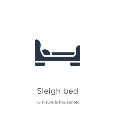 Kızak yatağı ikon vektörü. Moda ve beyaz arka planda izole ev eşyası koleksiyonundan moda düz kızak yatak ikonu. Vektör illüstrasyonu web ve mobil grafik tasarımı, logo, eps10 için kullanılabilir