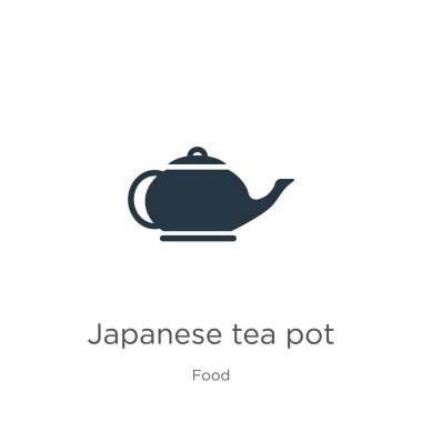Japon çay demliği ikon vektörü. Beyaz arka planda izole edilmiş yemek koleksiyonundan moda düz Japon çay demliği ikonu. Vektör illüstrasyonu web ve mobil grafik tasarımı, logo, eps10 için kullanılabilir