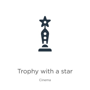 Yıldız ikon vektörlü bir kupa. Beyaz arka planda izole edilmiş sinema koleksiyonundan bir yıldız ikonu olan son moda düz kupa. Vektör illüstrasyonu web ve mobil grafik tasarımı, logo, eps10 için kullanılabilir
