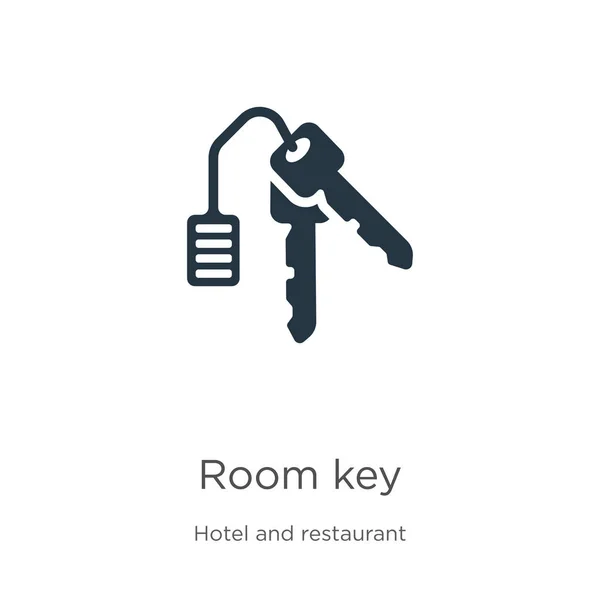 Raumschlüsselsymbol-Vektor. trendige flache Zimmer Schlüsselsymbol aus der Hotelkollektion isoliert auf weißem Hintergrund. Vektorillustration kann für Web- und Mobile-Grafikdesign verwendet werden, Logo, eps10 — Stockvektor