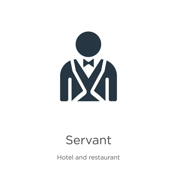 Servant vector icono. Moderno icono de sirviente plano de la colección de hoteles y restaurantes aislado sobre fondo blanco. La ilustración vectorial se puede utilizar para el diseño gráfico web y móvil, logotipo, eps10 — Archivo Imágenes Vectoriales