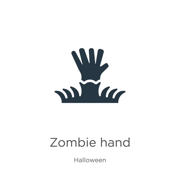 Zombie vector icono de mano. Icono de mano de zombi plano de moda de la colección halloween aislado sobre fondo blanco. La ilustración vectorial se puede utilizar para el diseño gráfico web y móvil, logotipo, eps10 — Vector de stock