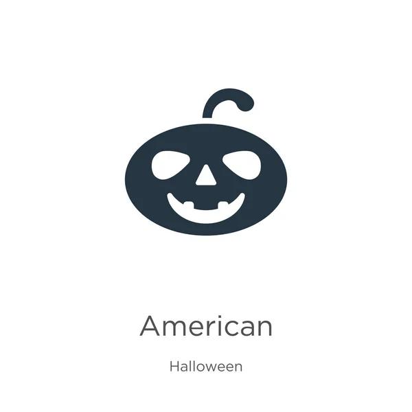 Amerikanischer Symbolvektor. trendige flache amerikanische Ikone aus der Halloween-Kollektion isoliert auf weißem Hintergrund. Vektorillustration kann für Web- und Mobile-Grafikdesign verwendet werden, Logo, eps10 — Stockvektor