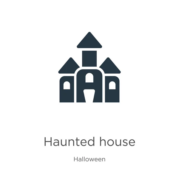 Spukhaus-Symbolvektor. trendige flache Geisterhaus-Ikone aus der Halloween-Kollektion isoliert auf weißem Hintergrund. Vektorillustration kann für Web- und Mobile-Grafikdesign verwendet werden, Logo, eps10 — Stockvektor