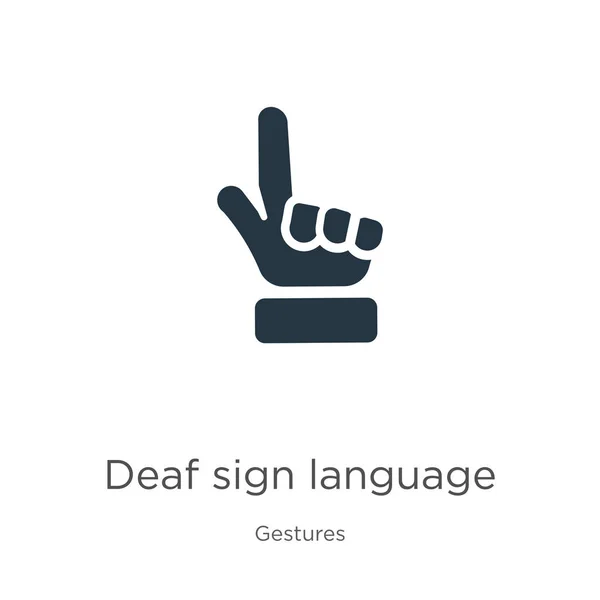 Głuchy wektor języka migowego. Modna płaska ikona języka migowego z kolekcji gestów odizolowanych na białym tle. Ilustracja wektorowa może być używana do projektowania graficznego sieci web i mobile, logo, — Wektor stockowy