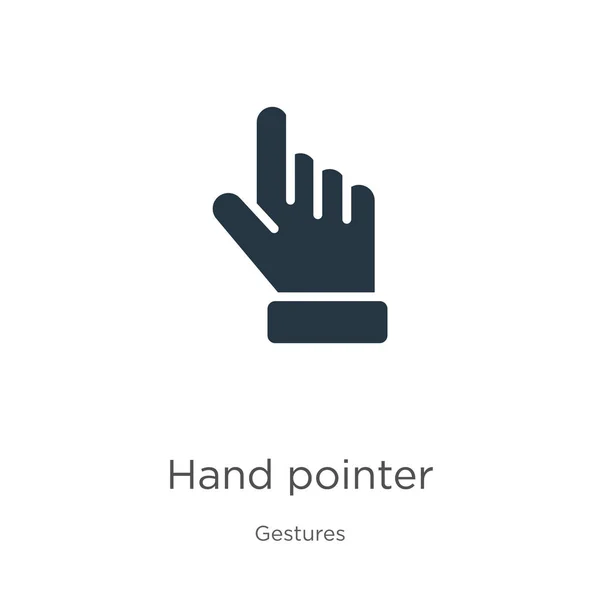 Wektor ikony ręcznego wskaźnika. Modna płaska ikona wskaźnika dłoni z kolekcji gestów odizolowanych na białym tle. Ilustracja wektorowa może być używana do projektowania graficznego, logo, eps10 — Wektor stockowy