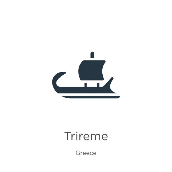 Vecteur d'icônes Trireme. Trendy icône trireme plat de la collection grecque isolé sur fond blanc. L'illustration vectorielle peut être utilisée pour la conception graphique web et mobile, logo, eps10 — Image vectorielle