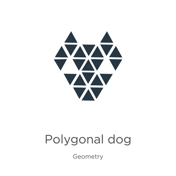 Vetor de ícone de cão poligonal. Ícone de cão poligonal na moda plana da coleção de geometria isolada no fundo branco. Ilustração vetorial pode ser usado para web e design gráfico móvel, logotipo, eps10 —  Vetores de Stock