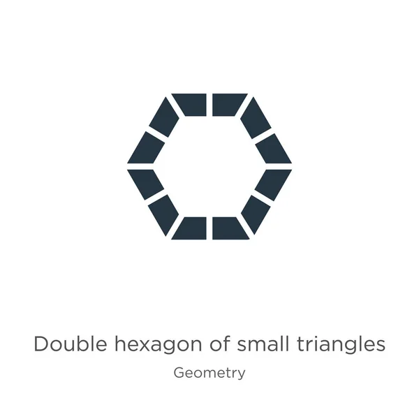 Podwójny sześciokąt ikony małych trójkątnych wektorów. Modne płaskie podwójne sześciokąty ikony małych trójkątów z kolekcji geometrii izolowane na białym tle. Ilustracja wektor może być stosowany do sieci web i — Wektor stockowy