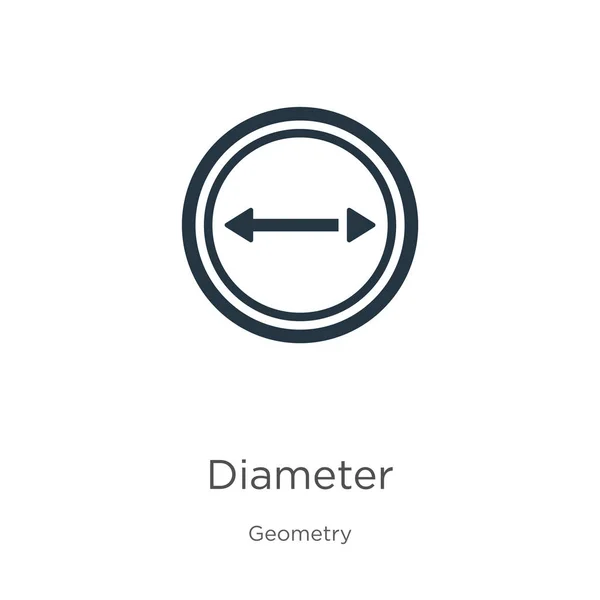 Vetor ícone de diâmetro. Ícone de diâmetro plano na moda da coleção de geometria isolada no fundo branco. Ilustração vetorial pode ser usado para web e design gráfico móvel, logotipo, eps10 — Vetor de Stock