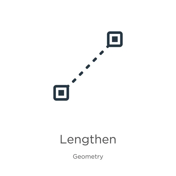 Vetor ícone de comprimento. Ícone de alongamento plano da moda da coleção de geometria isolada no fundo branco. Ilustração vetorial pode ser usado para web e design gráfico móvel, logotipo, eps10 — Vetor de Stock