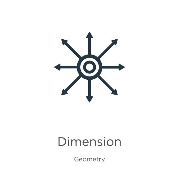 Wektor ikony wymiaru. Modna ikona płaskiego wymiaru z kolekcji geometrii odizolowana na białym tle. Ilustracja wektorowa może być używana do projektowania graficznego, logo, eps10 — Wektor stockowy