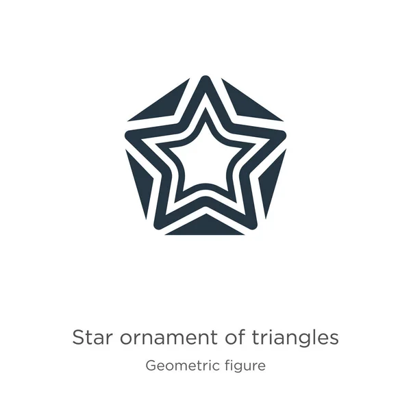 Ornamento della stella del vettore icona triangoli. Trendy stella piatta ornamento di triangoli icona della collezione geometria isolato su sfondo bianco. L'illustrazione vettoriale può essere utilizzata per grafica web e mobile — Vettoriale Stock