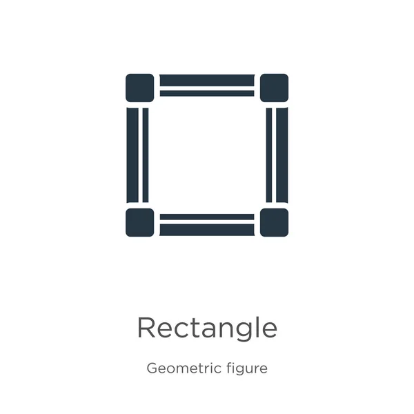 Vetor ícone retangular. Ícone de retângulo plano na moda da coleção de geometria isolada no fundo branco. Ilustração vetorial pode ser usado para web e design gráfico móvel, logotipo, eps10 — Vetor de Stock