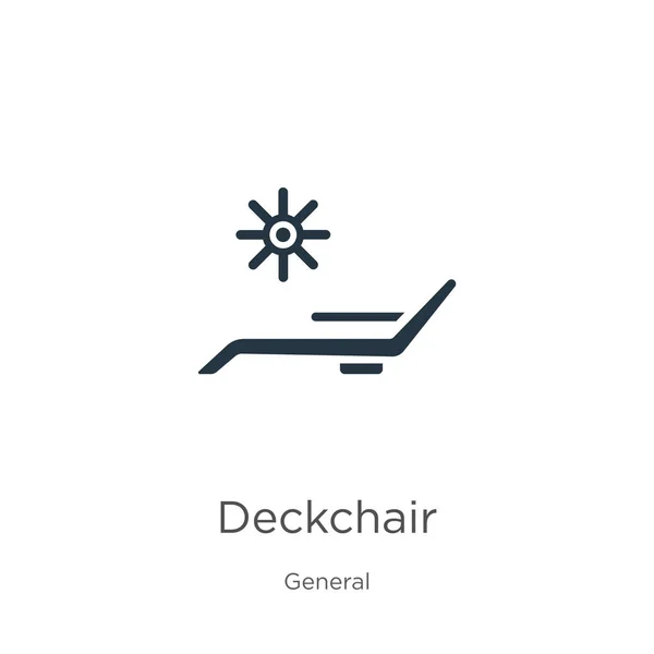 Deckchair vector icono. Icono moderno de la tumbona plana de la colección general aislado sobre fondo blanco. La ilustración vectorial se puede utilizar para el diseño gráfico web y móvil, logotipo, eps10 — Archivo Imágenes Vectoriales