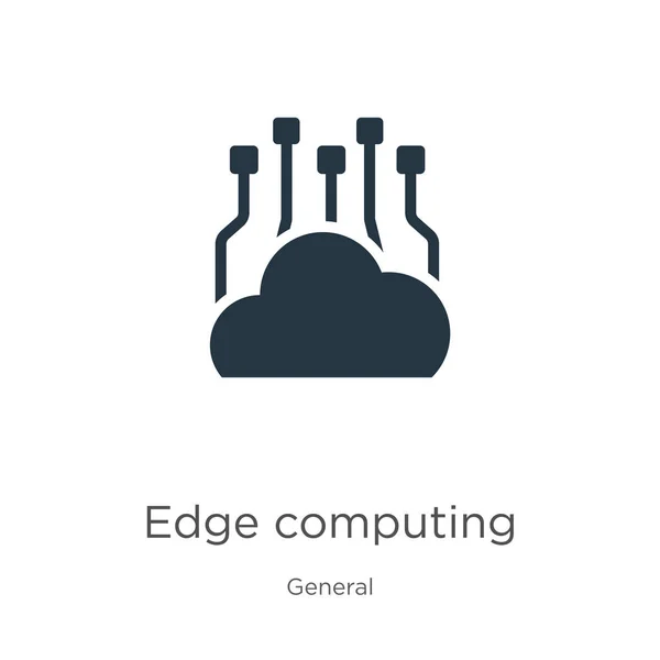 Kenar hesaplama simgesi vektörü. Genel koleksiyondaki modaya uygun düz kenarlı bilgisayar simgesi beyaz arkaplanda izole edildi. Vektör illüstrasyonu web ve mobil grafik tasarımı, logo, eps10 için kullanılabilir