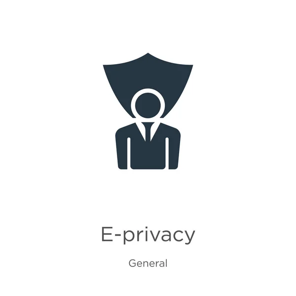 E-privacidad icono vector. Icono de privacidad electrónica plana de moda de la colección general aislada sobre fondo blanco. La ilustración vectorial se puede utilizar para el diseño gráfico web y móvil, logotipo, eps10 — Archivo Imágenes Vectoriales