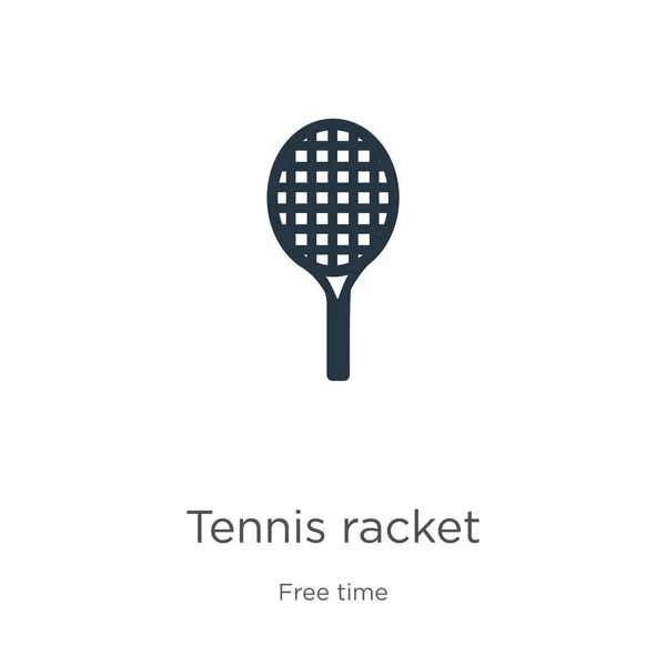 Tennis racket icoon vector. Trendy platte tennisracket icoon uit vrije tijd collectie geïsoleerd op witte achtergrond. Vector illustratie kan worden gebruikt voor web en mobiele grafische vormgeving, logo, eps10 — Stockvector