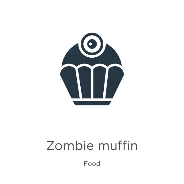 Zombie muffin icono vector. Muffin zombie plano de moda icono de la colección de alimentos aislados sobre fondo blanco. La ilustración vectorial se puede utilizar para el diseño gráfico web y móvil, logotipo, eps10 — Vector de stock