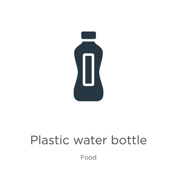 Botella de agua de plástico vector icono. Icono de botella de agua plana de moda de la colección de alimentos aislados sobre fondo blanco. La ilustración vectorial se puede utilizar para el diseño gráfico web y móvil, logotipo , — Vector de stock