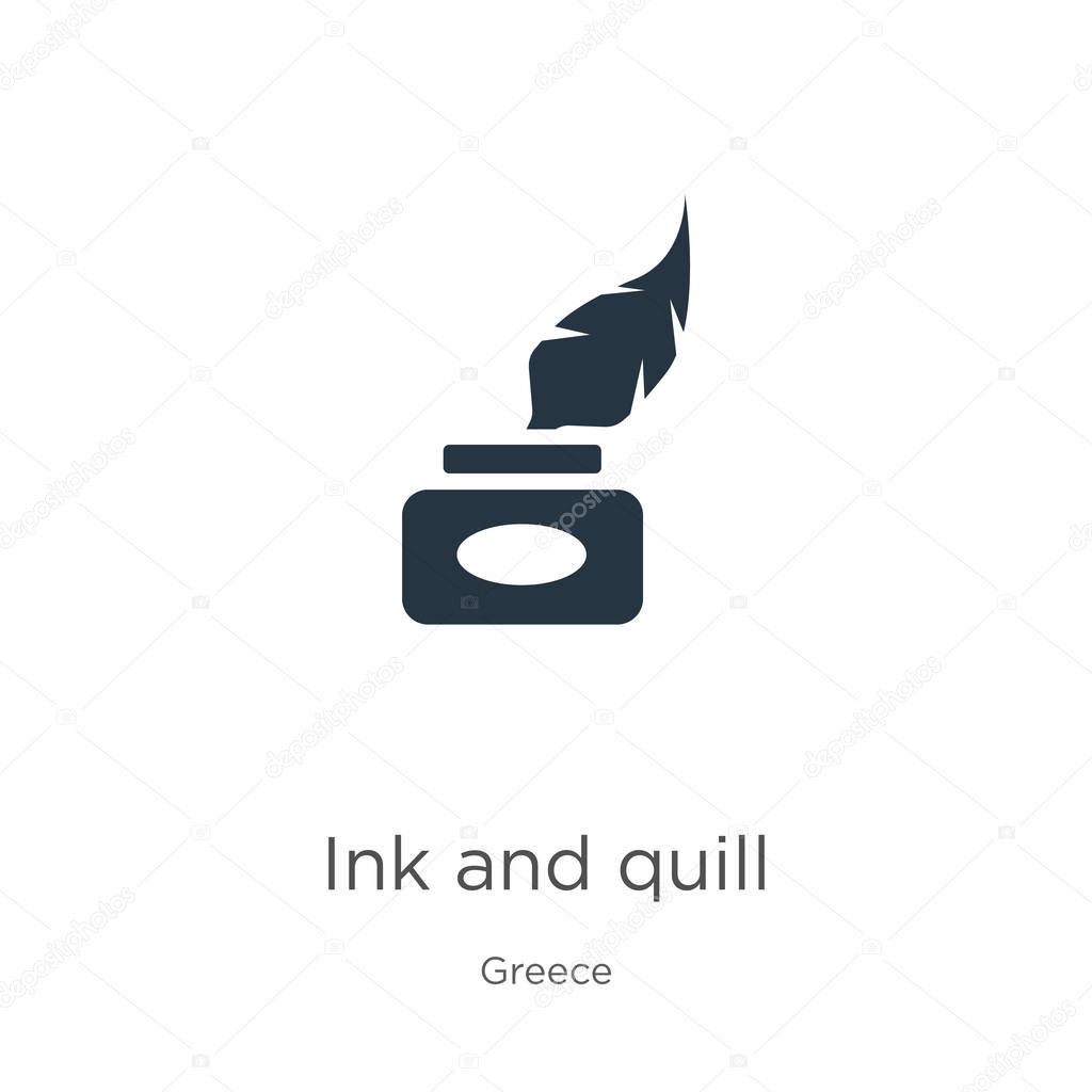 Ink and quill icon vector. Trendy flat ink and quill icon from greece collection isolated on white background. Vector illustration can be used for web and mobile graphic design, logo, eps10