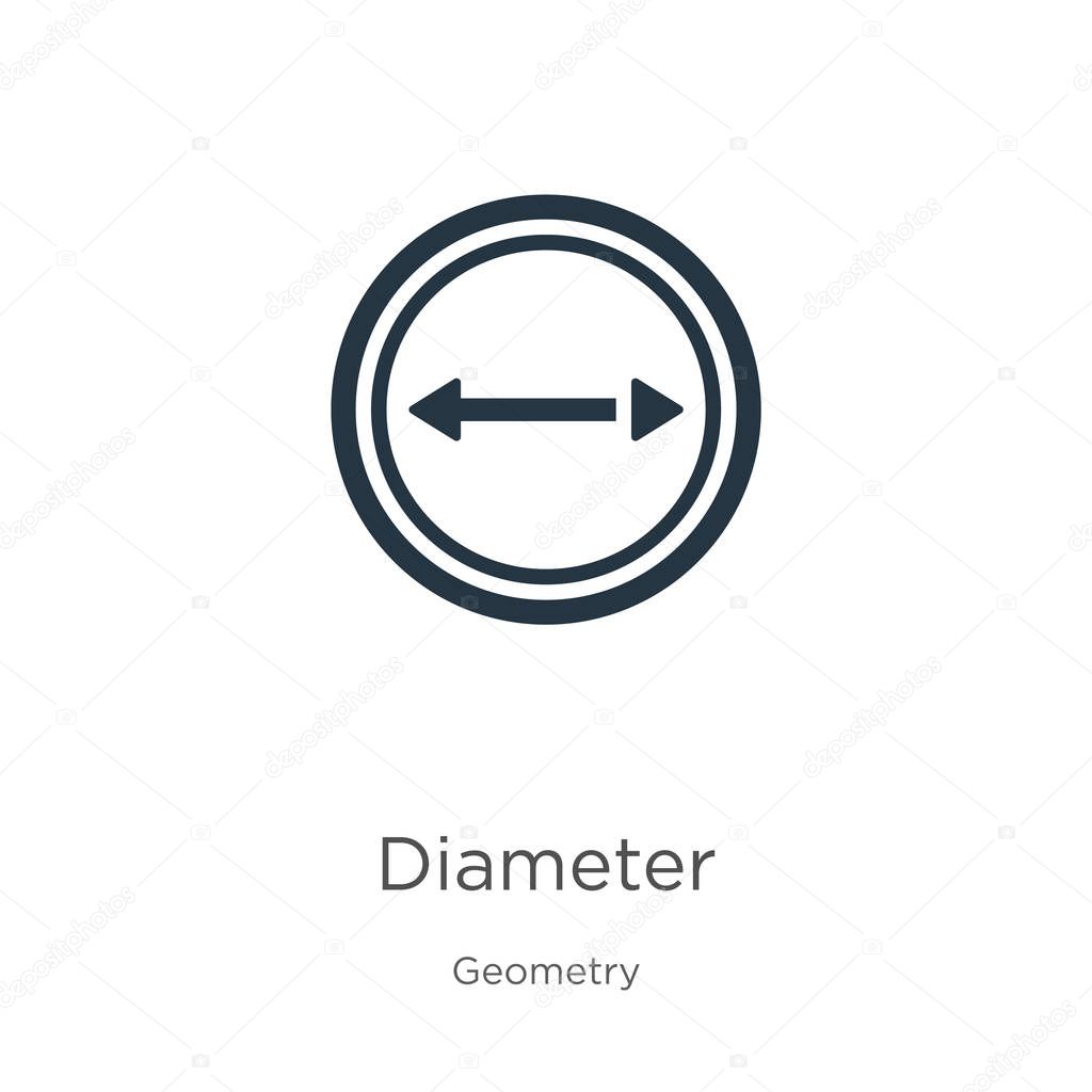 Diameter icon vector. Trendy flat diameter icon from geometry collection isolated on white background. Vector illustration can be used for web and mobile graphic design, logo, eps10