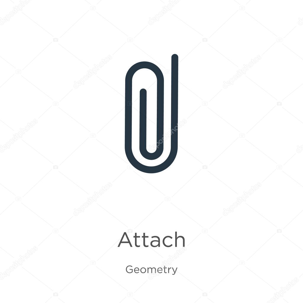 Attach icon vector. Trendy flat attach icon from geometry collection isolated on white background. Vector illustration can be used for web and mobile graphic design, logo, eps10