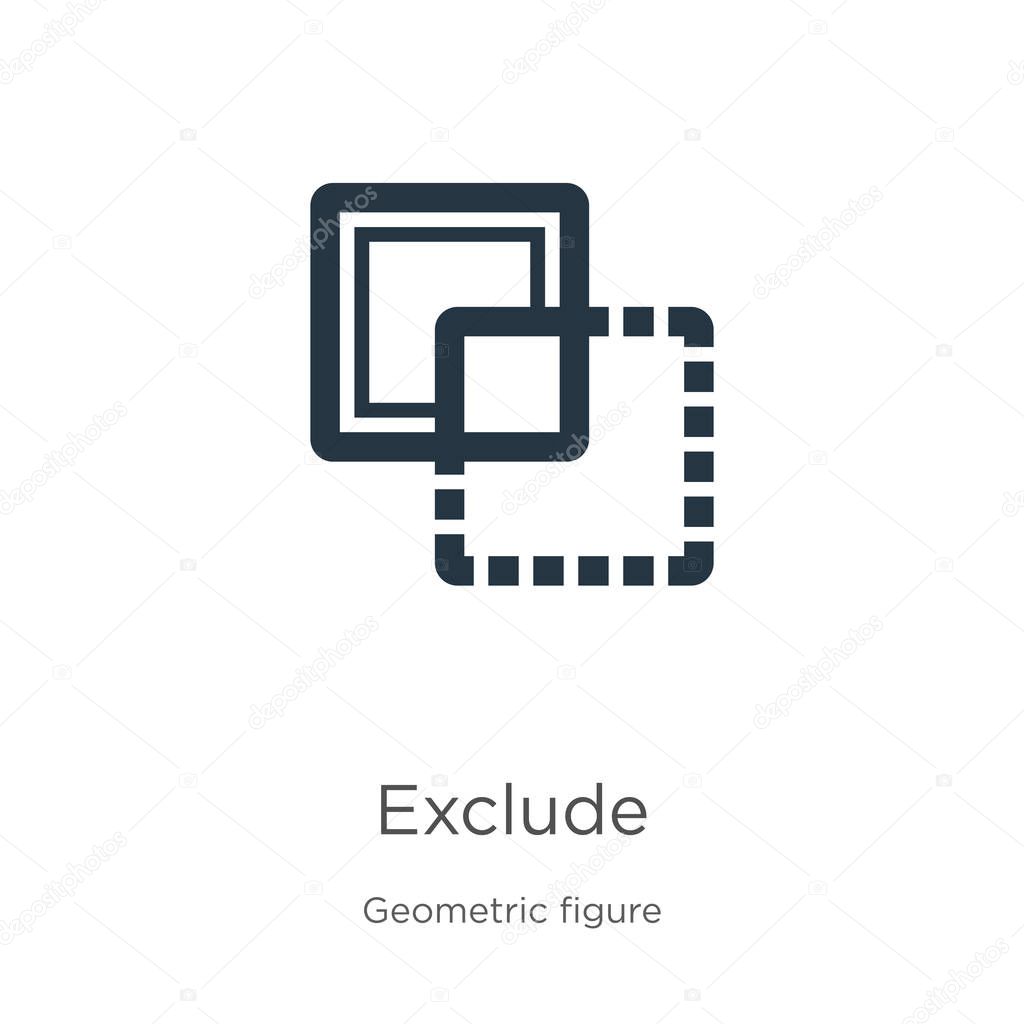 Exclude icon vector. Trendy flat exclude icon from geometric figure collection isolated on white background. Vector illustration can be used for web and mobile graphic design, logo, eps10