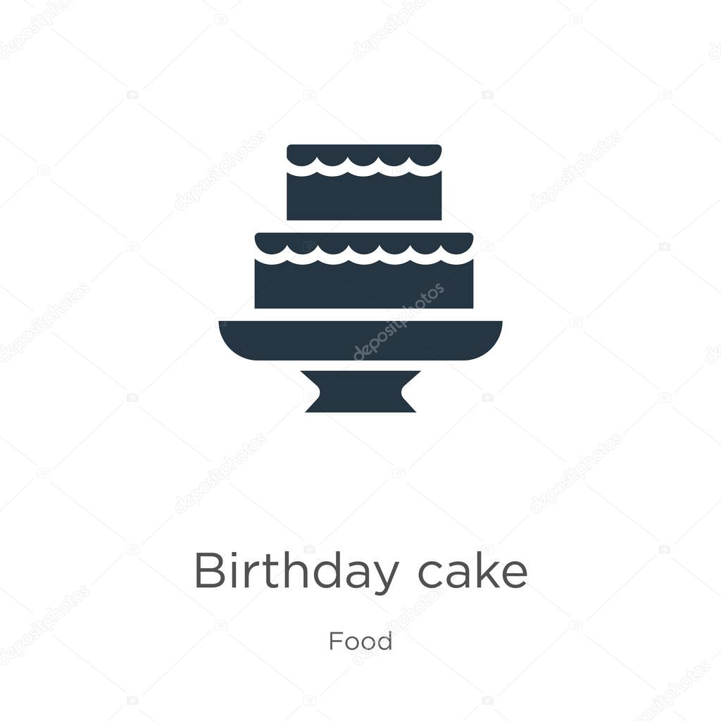 Birthday cake icon vector. Trendy flat birthday cake icon from food collection isolated on white background. Vector illustration can be used for web and mobile graphic design, logo, eps10